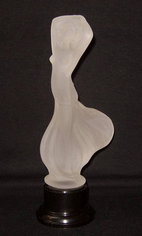 ART DECO BOHEMIAN FROSTED GLASS FIGURAL NUDE c1930's