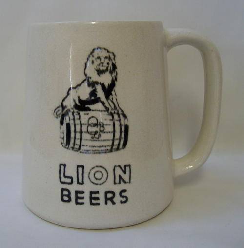 VINTAGE DROSTDY WARE 'LION BEERS' BEER MUG