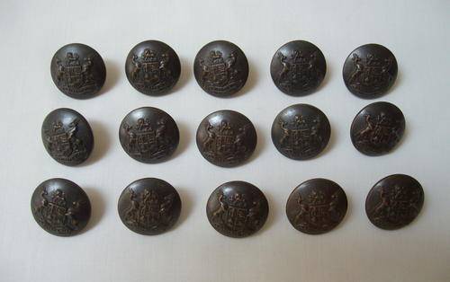 SET OF FIFTEEN VINTAGE SADF LARGE COAT BUTTONS