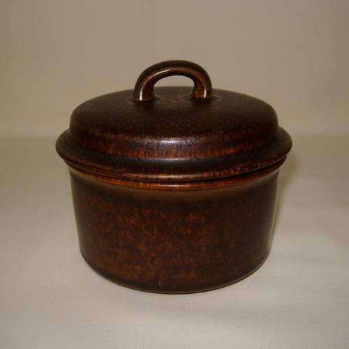 RETRO SCANDINAVIAN ARABIA 'RUSKA' SUGAR BOWL & LID by ULLA PROCOPE c1970's