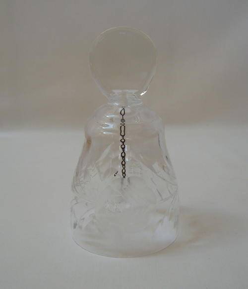 VINTAGE CUT-GLASS ROSE PATTERN TABLE BELL