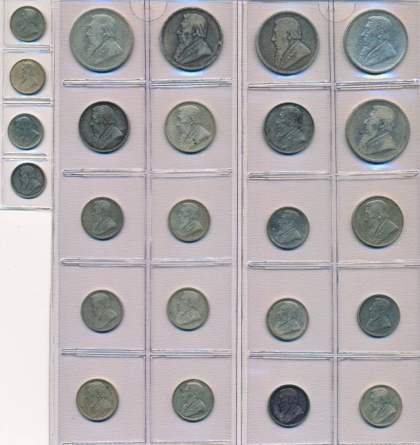 1893 - 1897 ZAR Paul Kruger Coin Collection
