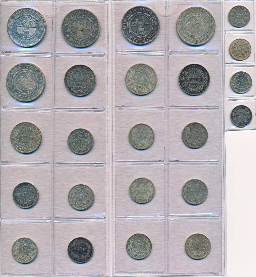 1893 - 1897 ZAR Paul Kruger Coin Collection