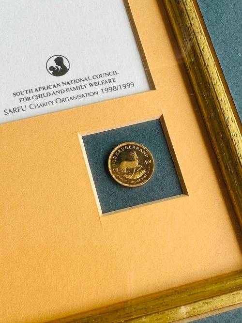 SPRINGBOK RUGBY Limited Edition Collage (99/400) & 1/10oz PROOF GOLD KRUGERRAND