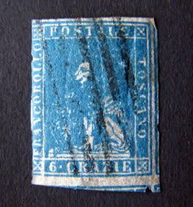 TUSCANY 6c Blue on Grey, 1851 **R3750**