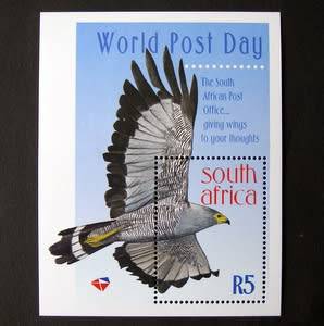 SOUTH AFRICA Mint Miniature Sheet - World Post Day 1998