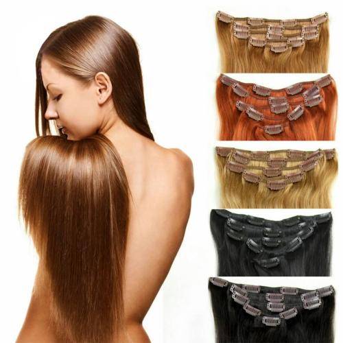 Clip in hair extensions,full set,100%real remy human brazillian hair. Choose any color