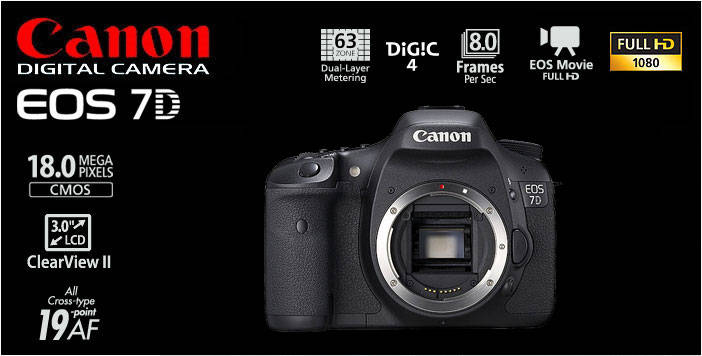 CANON EOS7D SLR DIGITAL CAMERA WITH EF-S 18-135mm F3.5-5.6 IS Lens