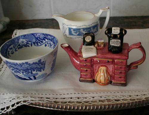 Mix Lot: Creamer, Cup & Miniature Teapot Writer's Desk.