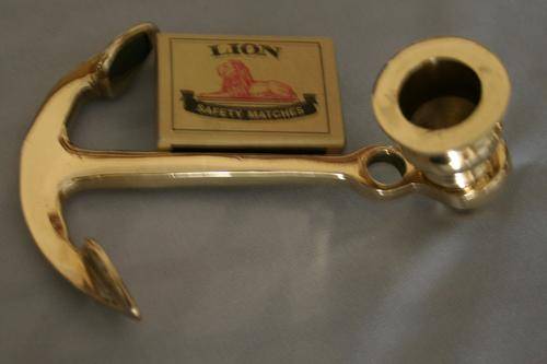 Brass Anchor Shaped Candle Snuffer. (Heavy Brass)