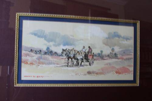 Johnnie De Kock (SA 1937 - ) Watercolour, Donkey Cart, Signed, (19x38cm)