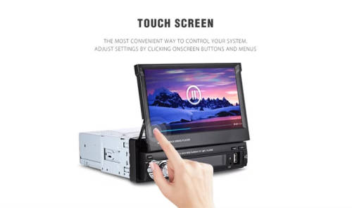 7 Inch 1 DIN Car Stereo Radio Auto MP5 MP4 MP3 DVD Player Retractable bluetooth Touch Screen USB AUX