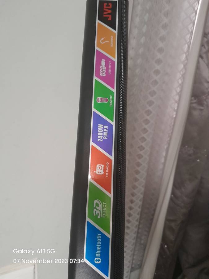 JVC 2400W PMPO 2:1 SOUNDBAR WITH WIRELESS SUBWOOFER