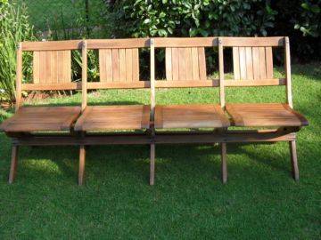 VINTAGE FOLD-UP WOODEN BENCH