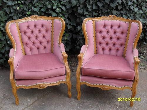 VICTORIAN STYLE ARM CHAIRS  IN PRETTY PINK