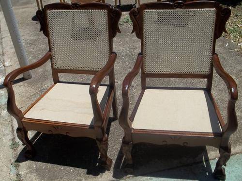 2 X VINTAGE HAND CARVED  BALL AND CLAW LOUNGE CHAIRS