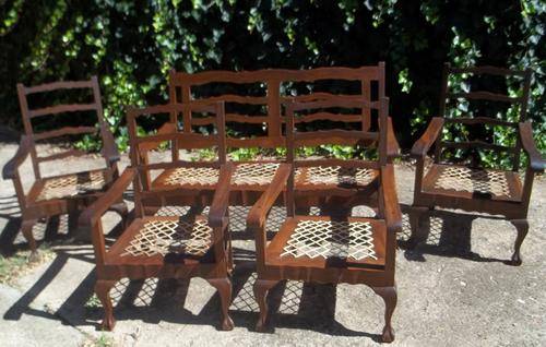 VINTAGE IMBUIA BALL AND CLAW  7 SEAT LOUNGE SUITE