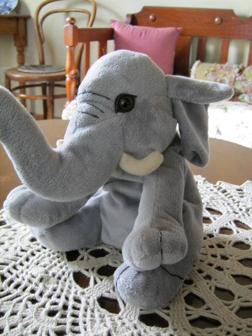 Plush Elephant (tip of tail to tip of trunk +/- 34cm)
