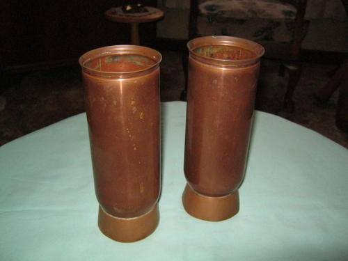 Copper Vases (+/- 8cm x 21cm)