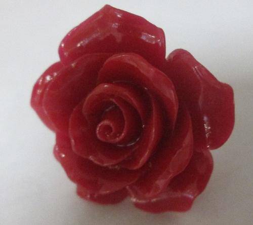 Exclusive Hand Crafted Jewelry -  Red rose adjustable ring