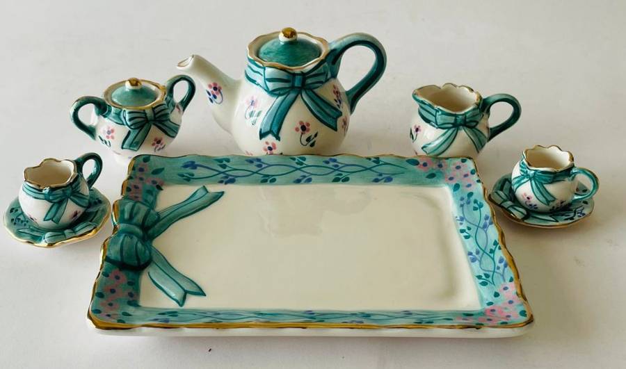 Miniture Tea Set  - 14cm by 10 cm by 7 cm Tall.