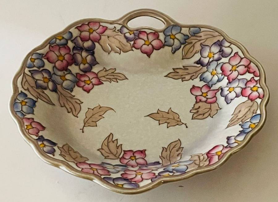Bursley Ware - Charlotte Rhead Cookie Plate - TL4 Pattern - Floral Ovoid.