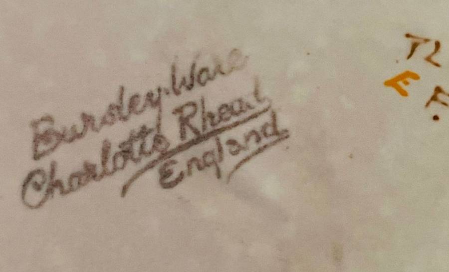 Bursley Ware - Charlotte Rhead Cookie Plate - TL4 Pattern - Floral Ovoid.