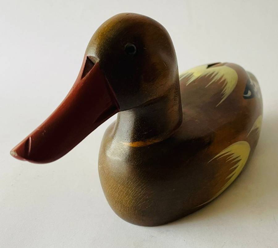 Hand Painted - Wooden Decoy Duck.
