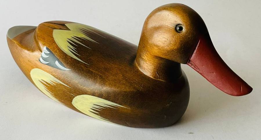 Hand Painted - Wooden Decoy Duck.