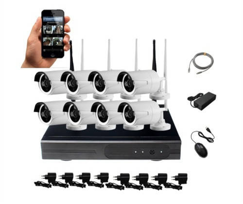 HD 8 Channel 720P Wireless IP Camera CCTV Security Surveillance System NVR KIT