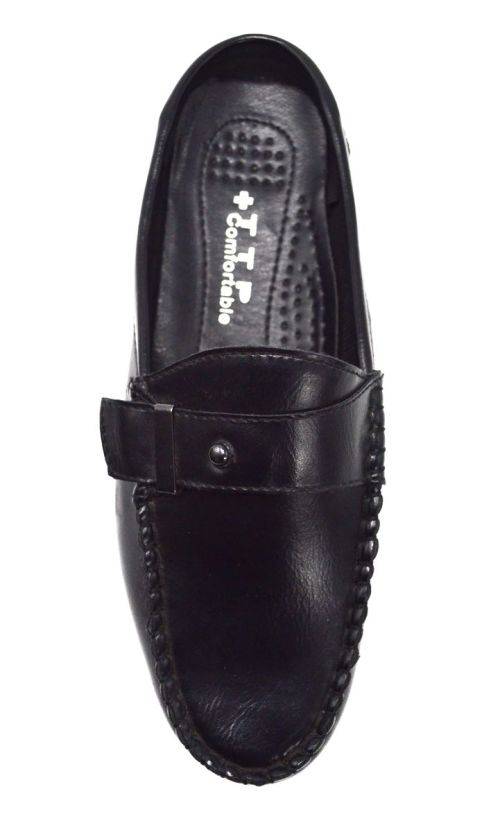 TTP BLK101059 MEN`S SLIP ON LOW BACK LOAFERS