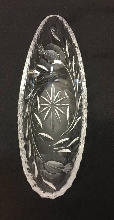 19th century Antique rose cut crystal, height - 69 mm , width - 93 mm, long - 238 mm.