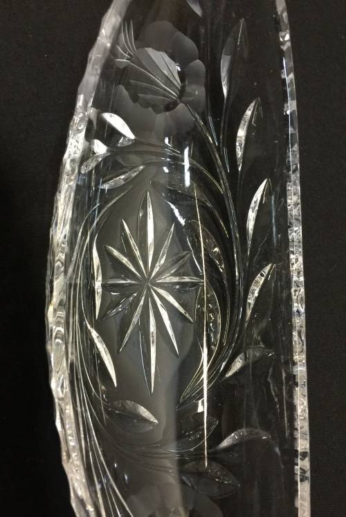 19th century Antique rose cut crystal, height - 69 mm , width - 93 mm, long - 238 mm.