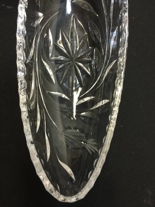19th century Antique rose cut crystal, height - 69 mm , width - 93 mm, long - 238 mm.