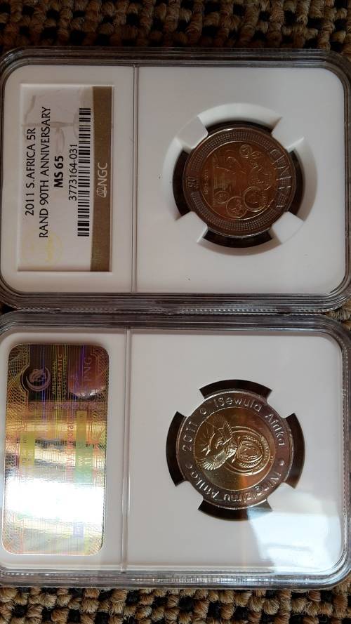 !!!  R1 START: MS 65 - 2011 SARB 90th lR5 legal tender !!!