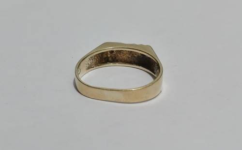 MEN'S WEDDING RING 9ct gold with cz ###