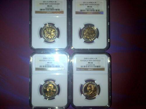 ### COMBO MS65+MS66 2008 MANDELA 90th paired with COMBO MS65+MS66 2011 SARB 90th ###