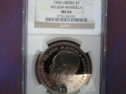 ### NGC graded MS 66 LIBERIA 1994 $1 - a high grade ###