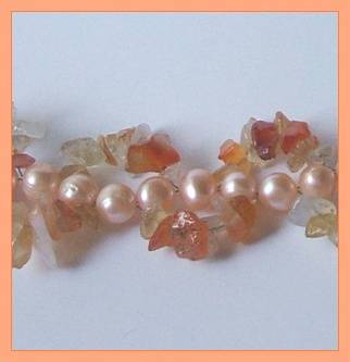 Genuine peach freshwater pearl bracelet