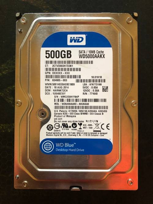 Western Digital 500GB Hard Drive