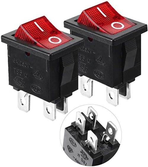 Red Light DPST ON-OFF Rocker Switch