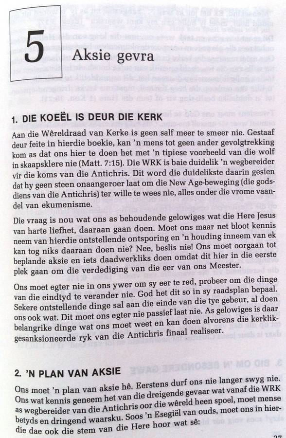 Die wereldraad van Kerke - `n anti-Christelike wegbereider - DS Andre Van Den Berg