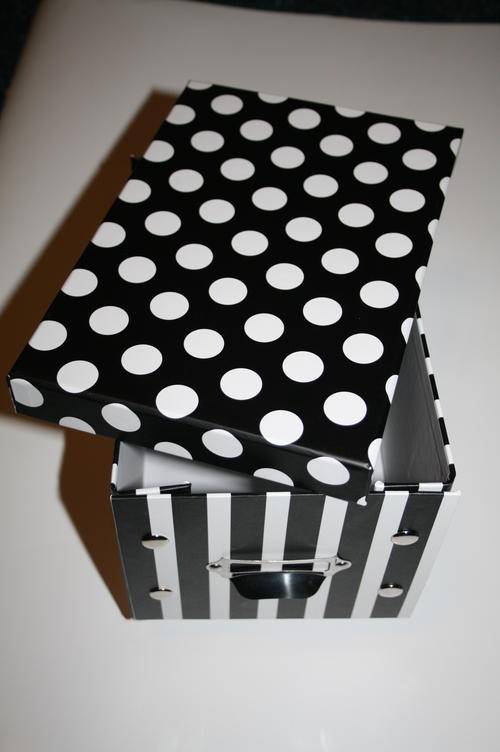 Beautiful Black and White Cardboard Storage box with lid