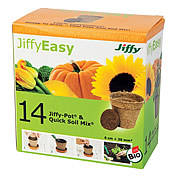 Jiffy Easy Starter Set -14 Jiffy pots and compressed pellets