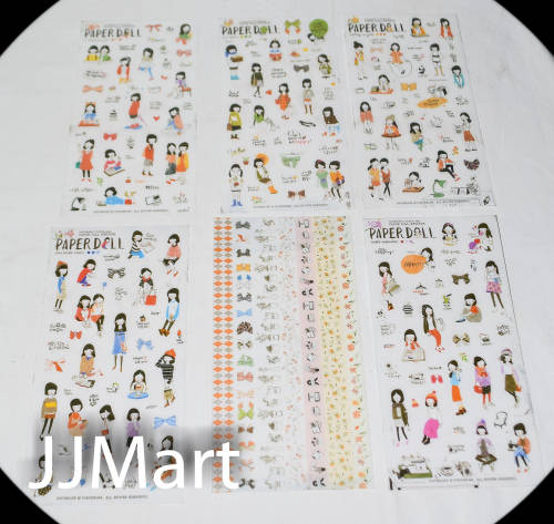 Ponybrown Paper Doll Sticker sheet x 6