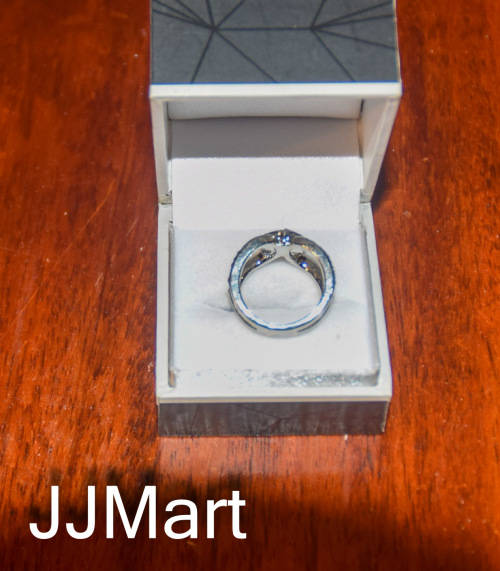 Costume Jewellery :Silver Ring with stones  - Size 5