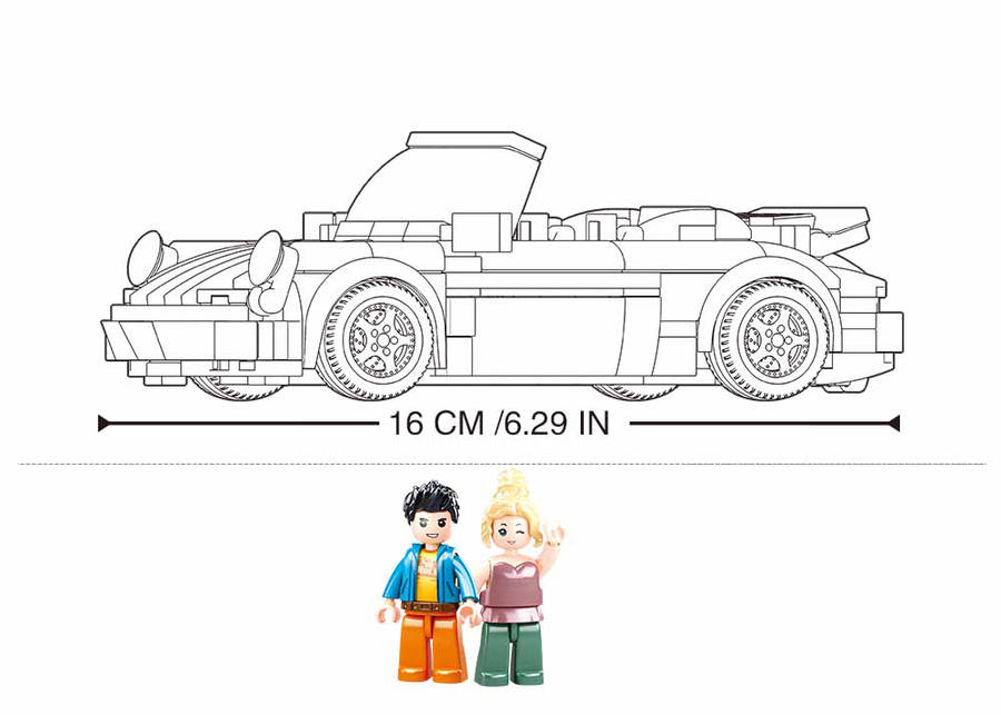Sluban Building Set: German Sports Car - 290 Pieces (cover box damaged)