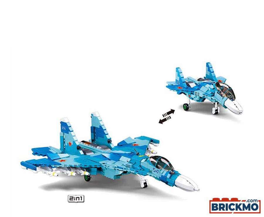 Sluban Sukhoi Su-27 Russian Fighter Jet 2 in 1 - 1040 Pieces (unboxed)