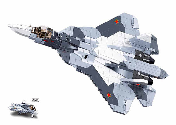 Sluban Sukhoi Su-57 Stealth Fighter Jet (UnBoxed}