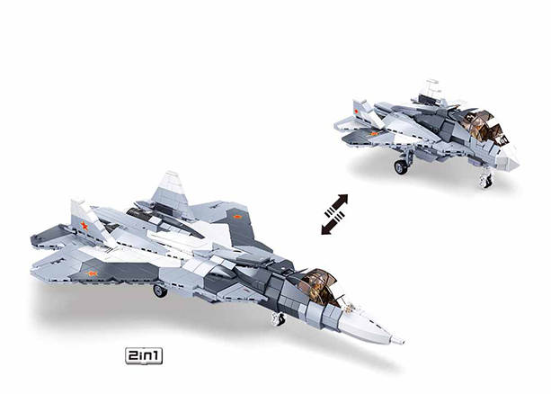 Sluban Sukhoi Su-57 Stealth Fighter Jet (UnBoxed}